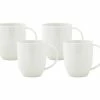 White Basics Diamonds Coupe Mug 370ML Set of 4 Gift Boxed -Tea &amp Coffee Sales dv0188