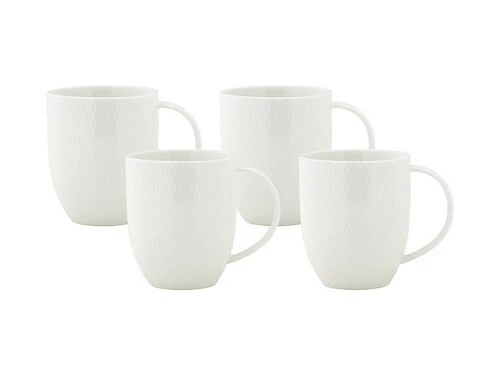 White Basics Diamonds Coupe Mug 370ML Set of 4 Gift Boxed 3 White Basics Diamonds Coupe Mug 370ML Set of 4 Gift Boxed