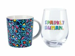 Kasey Rainbow Wild at Heart Mug & Glass Set Wild Blue Gift Boxed