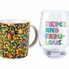 Kasey Rainbow Wild at Heart Mug & Glass Set Wild Yellow Gift Boxed 2 Kasey Rainbow Wild at Heart Mug & Glass Set Wild Yellow Gift Boxed -Tea & Coffee Sales dx1231