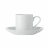 White Basics Straight Demi Cup & Saucer 100ML -Tea &amp Coffee Sales fx0134