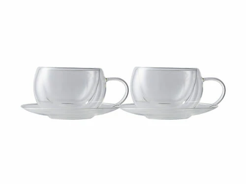Blend Double Wall Cup & Saucer 270ML Set of 2 Gift Boxed 3 Blend Double Wall Cup & Saucer 270ML Set of 2 Gift Boxed