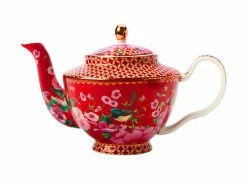 Teas & C's Silk Road Teapot with Infuser 500ML Cherry Red Gift Boxed