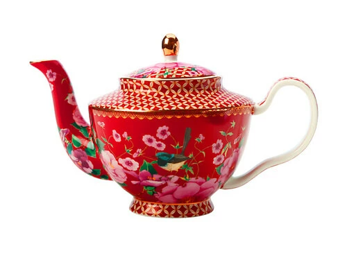 Teas & C's Silk Road Teapot with Infuser 500ML Cherry Red Gift Boxed 3 Teas & C's Silk Road Teapot with Infuser 500ML Cherry Red Gift Boxed
