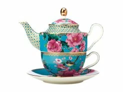 Teas & C's Silk Road Tea For One with Infuser 380ML Aqua Gift Boxed