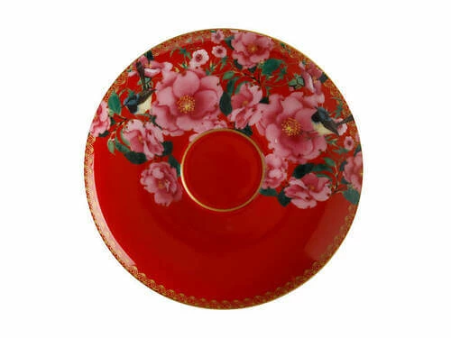 Teas & C's Silk Road Footed Cup & Saucer 200ML Cherry Red Gift Boxed 4 Teas & C's Silk Road Footed Cup & Saucer 200ML Cherry Red Gift Boxed - Image 2