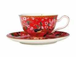 Teas & C's Silk Road Footed Cup & Saucer 200ML Cherry Red Gift Boxed 7 Teas & C's Silk Road Footed Cup & Saucer 200ML Cherry Red Gift Boxed -Tea & Coffee Sales hv0161 2