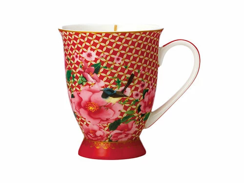 Teas & C's Silk Road Footed Mug 300ML Cherry Red Gift Boxed 3 Teas & C's Silk Road Footed Mug 300ML Cherry Red Gift Boxed