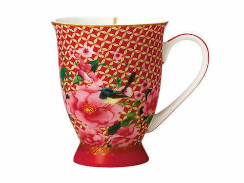 Teas & C's Silk Road Footed Mug 300ML Cherry Red Gift Boxed 4 Teas & C's Silk Road Footed Mug 300ML Cherry Red Gift Boxed - Image 2