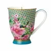 Teas & C's Silk Road Footed Mug 300ML Aqua Gift Boxed -Tea &amp Coffee Sales hv0164