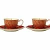 Teas & C's Silk Road Demi Cup & Saucer 85ML Set of 2 Cherry Red Gift Boxed 1 Teas & C's Silk Road Demi Cup & Saucer 85ML Set of 2 Cherry Red Gift Boxed -Tea & Coffee Sales hv0167