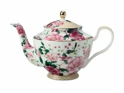 Teas & C's Silk Road Teapot with Infuser 1lt White Gift Boxed