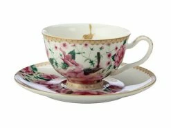 Teas & C's Silk Road Footed Cup & Saucer 200ML White Gift Boxed