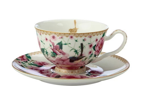 Teas & C's Silk Road Footed Cup & Saucer 200ML White Gift Boxed 3 Teas & C's Silk Road Footed Cup & Saucer 200ML White Gift Boxed