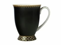 Teas & C's Classic Footed Mug 300ML Black Gift Boxed