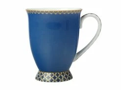 Teas & C's Classic Footed Mug 300ML Blue Gift Boxed