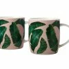 Haven Banana Leaf Mug 380ML Set of 2 Pink Gift Boxed -Tea &amp Coffee Sales kl0100