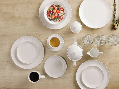 White Basics Diamonds Tea Cup & Saucer Low 250ML 4 White Basics Diamonds Tea Cup & Saucer Low 250ML - Image 2